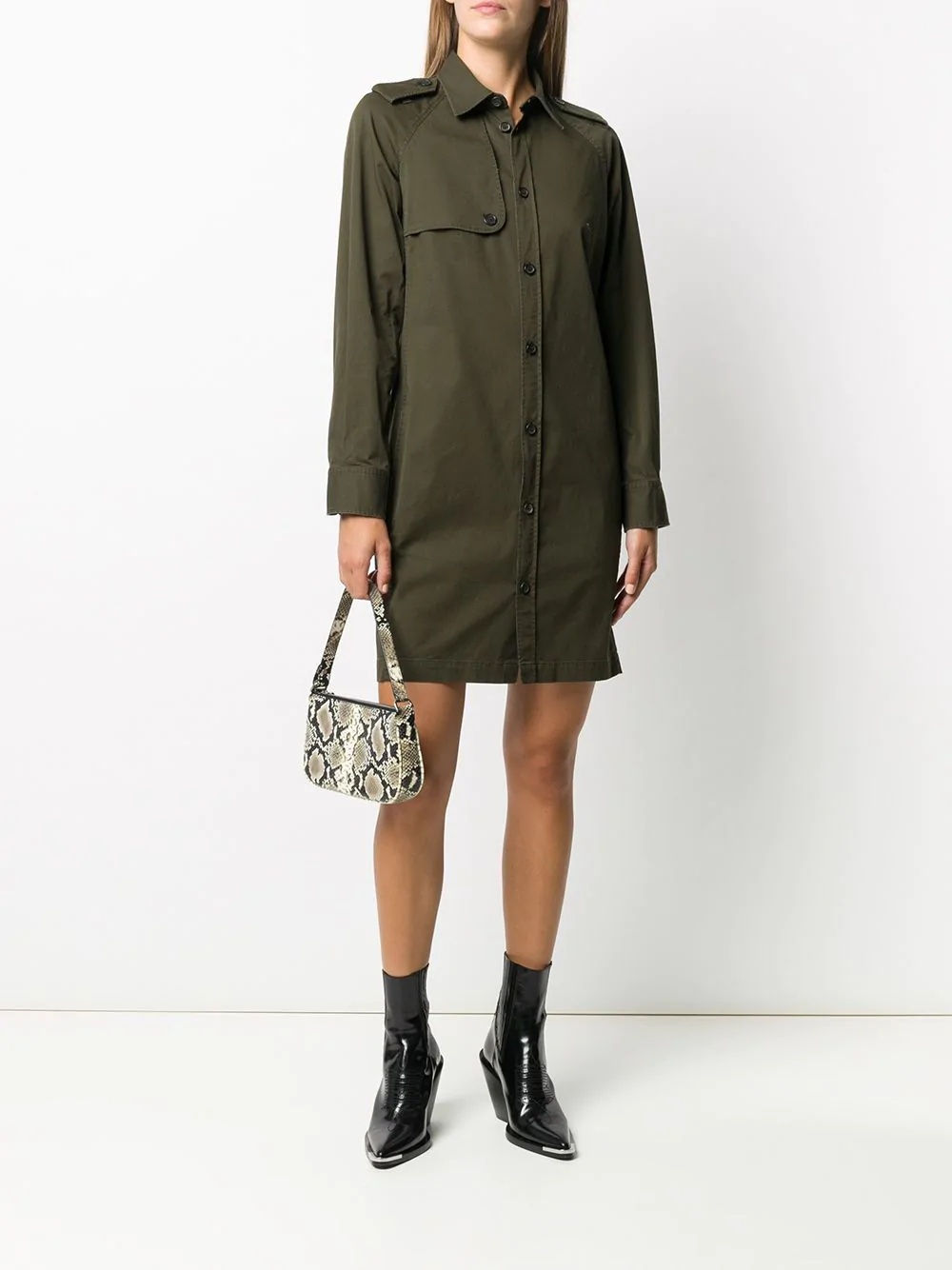 long-sleeve shirt dress - 2