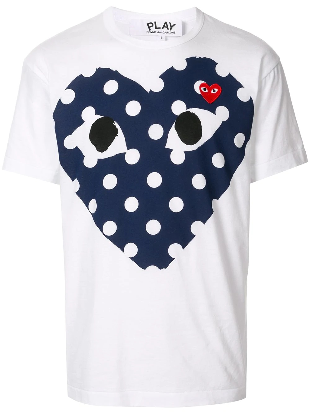 heart print crew neck T-shirt - 1