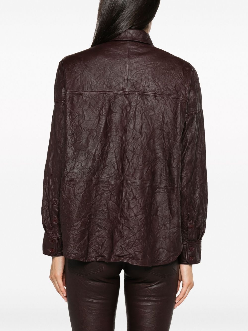 Tamara crinkled leather shirt - 4