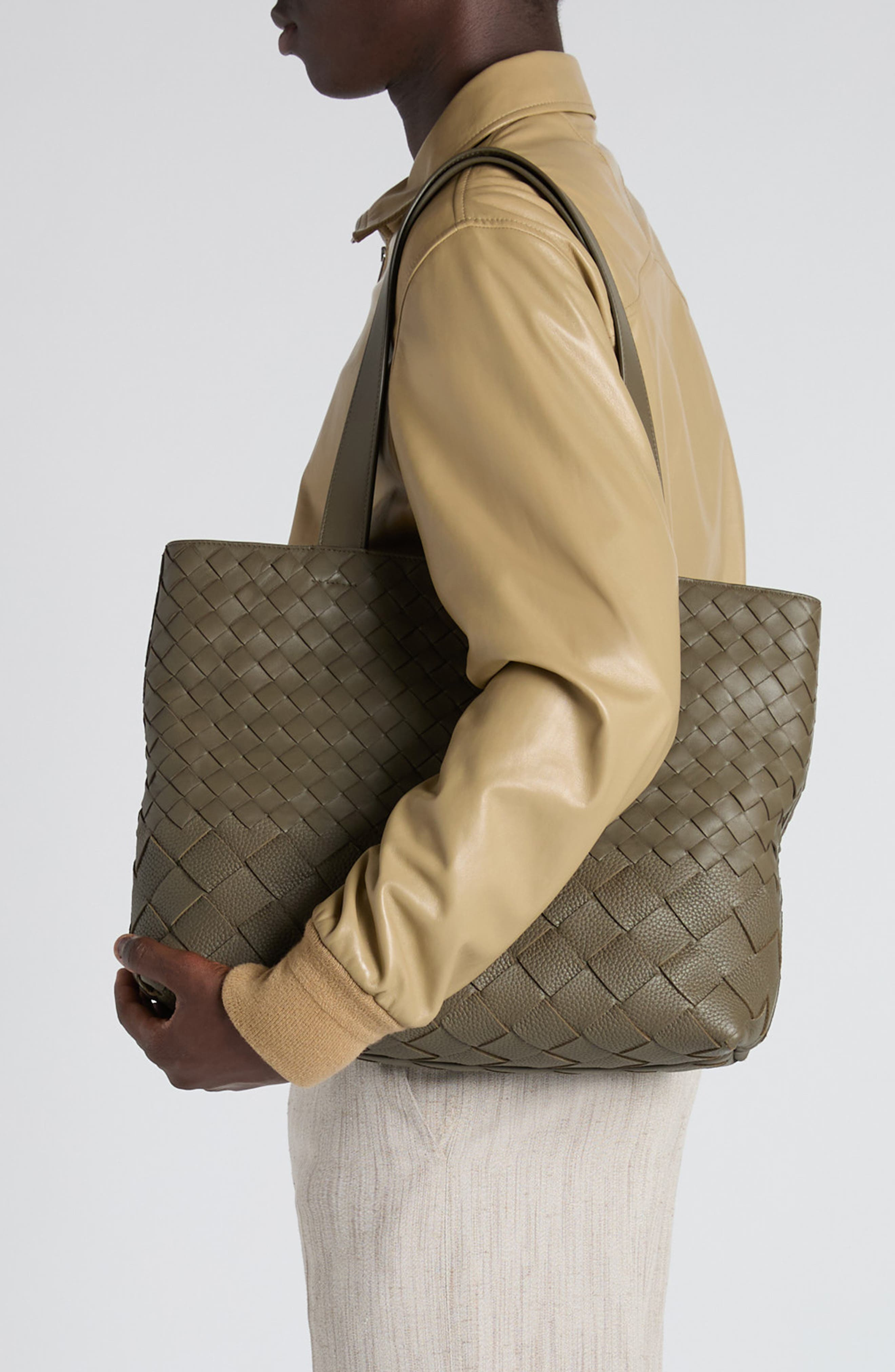 Bottega Veneta Small Intrecciato Leather Zip Tote in Cypress-Silver at Nordstrom - 7