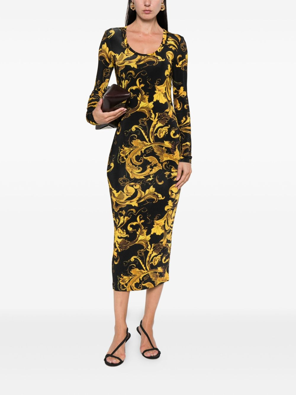 Barocco-print midi dress - 2