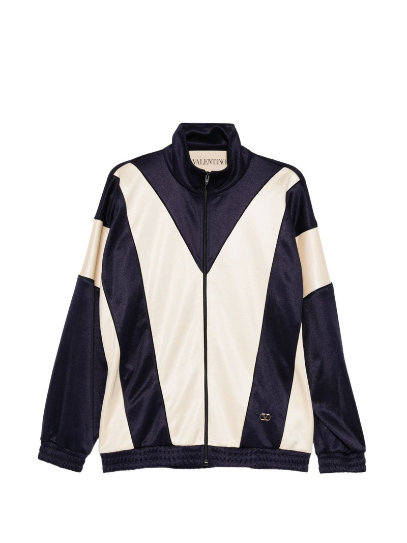 logo-patched zip-up sweatshirt 1
