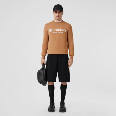 Burberry Logo Intarsia Wool Blend Sweater outlook