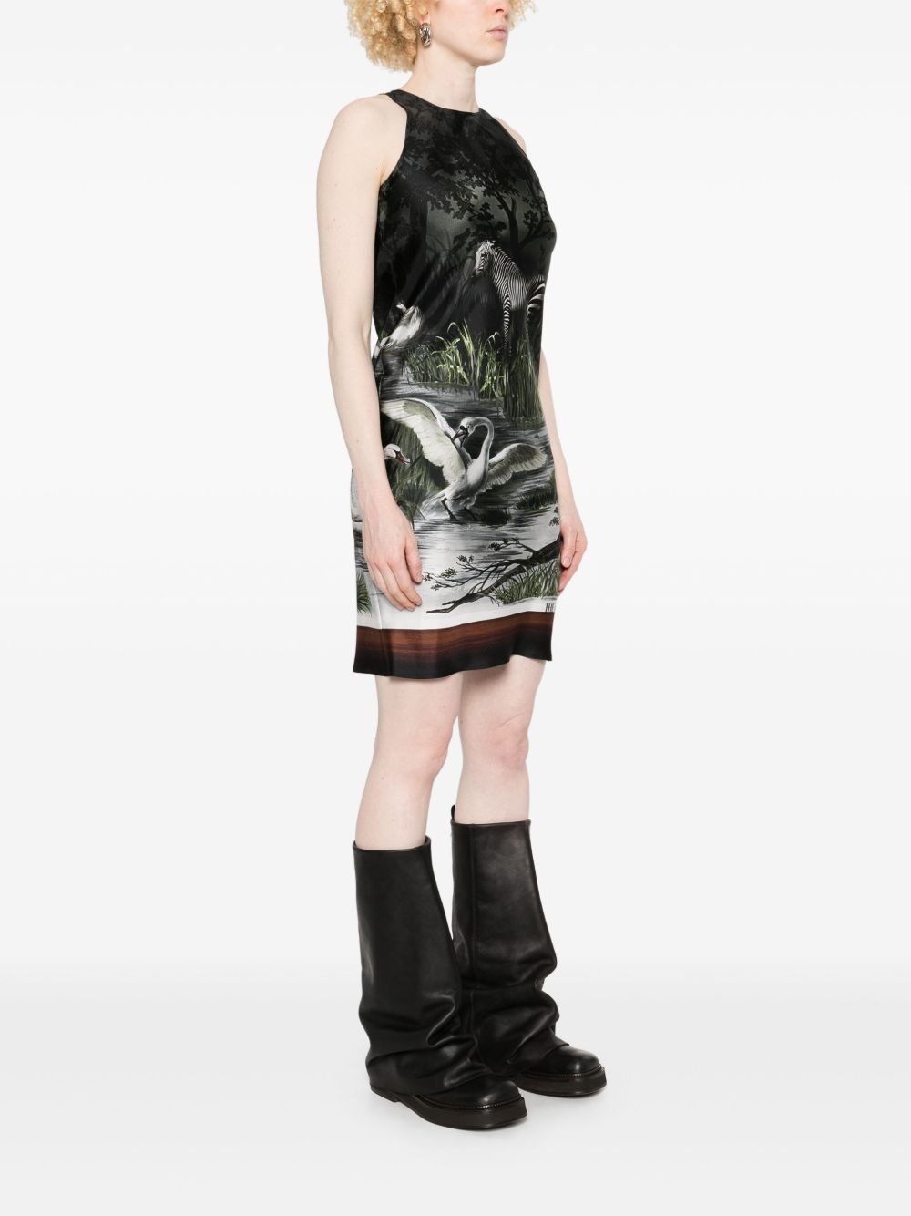 smoke night-print mini dress - 3