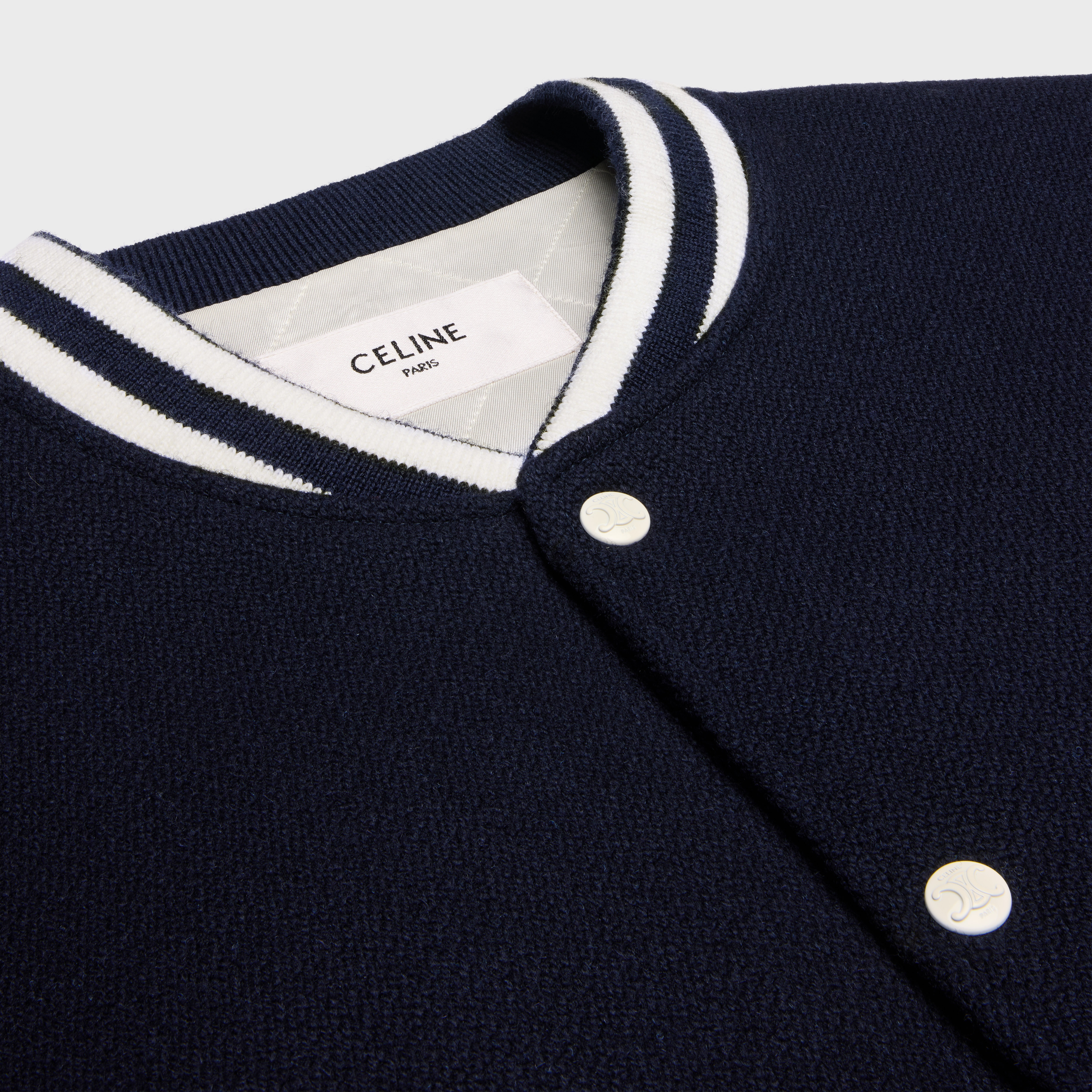 teddy varsity jacket in textured wool - 3