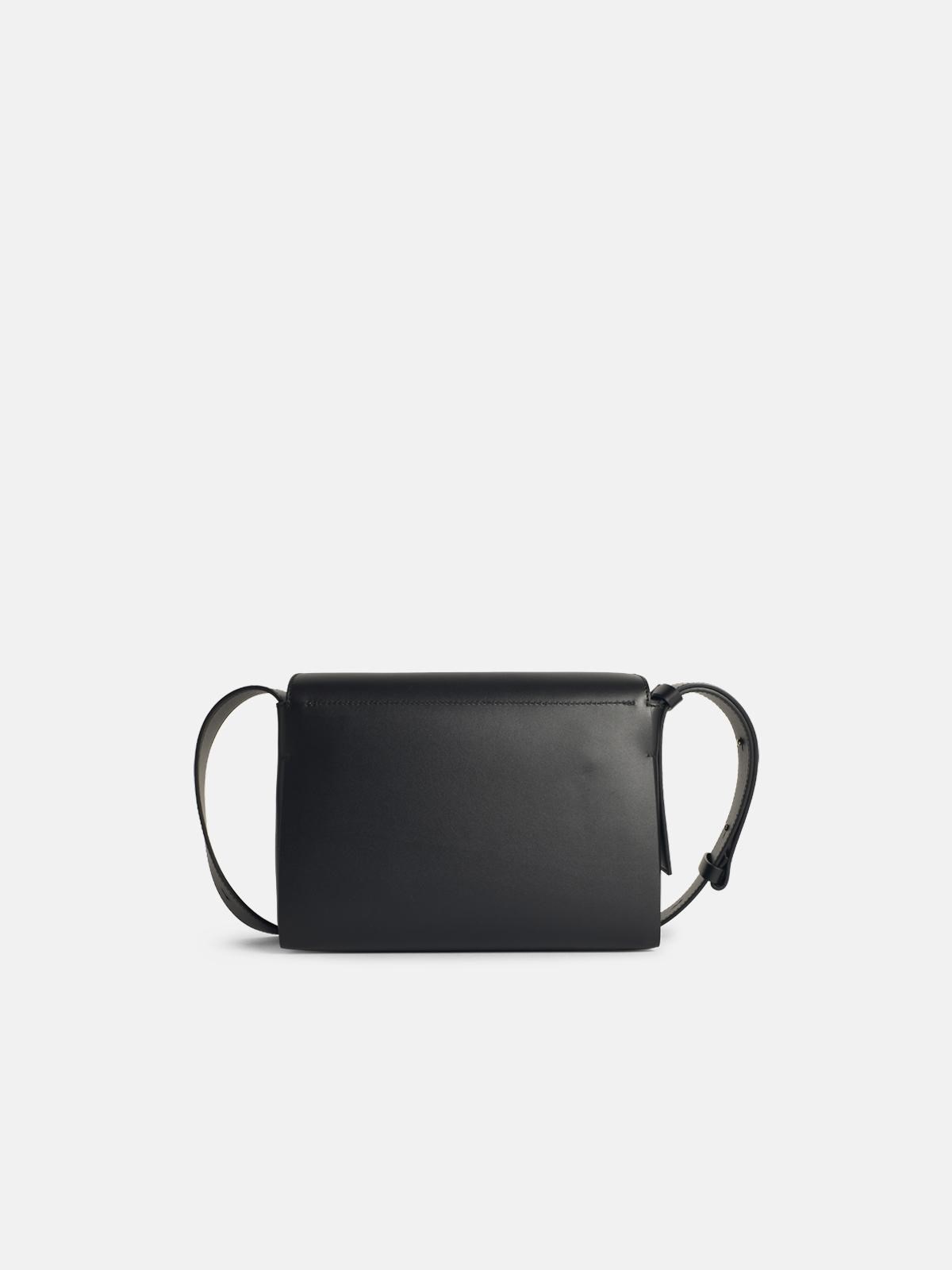 SMALL 'MESSENGER' BLACK LEATHER BAG - 3