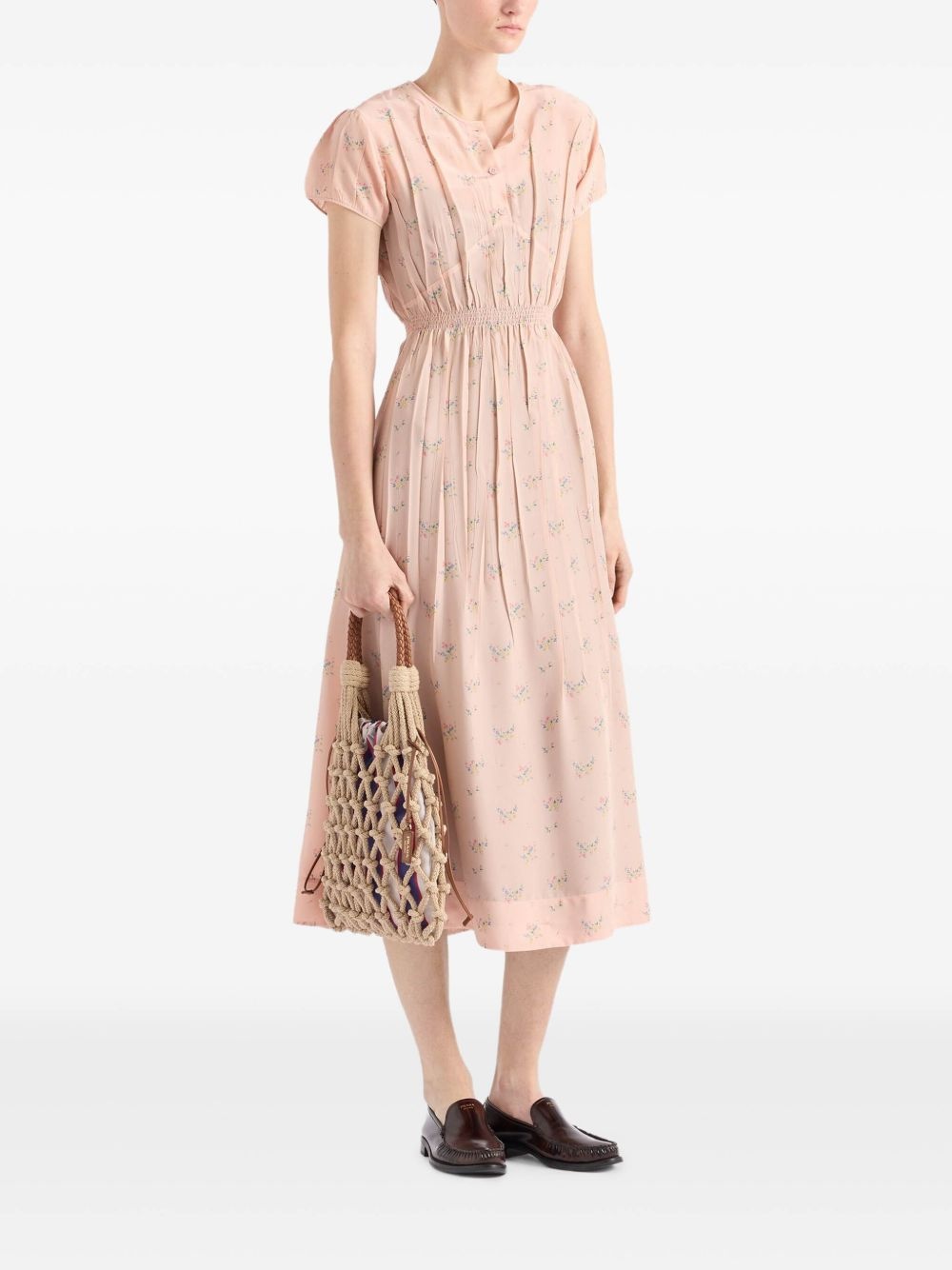 floral pongé midi dress - 2