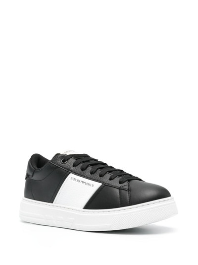 EMPORIO ARMANI logo-print leather sneakers outlook