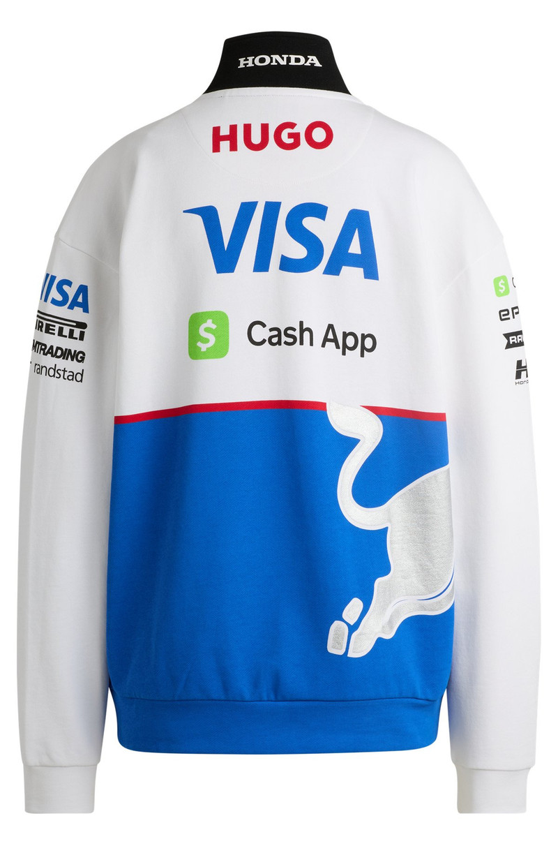 HUGO COTTON-TERRY ZIP-NECK FANWEAR SWEATSHIRT WITH SPECIAL BRANDING outlook