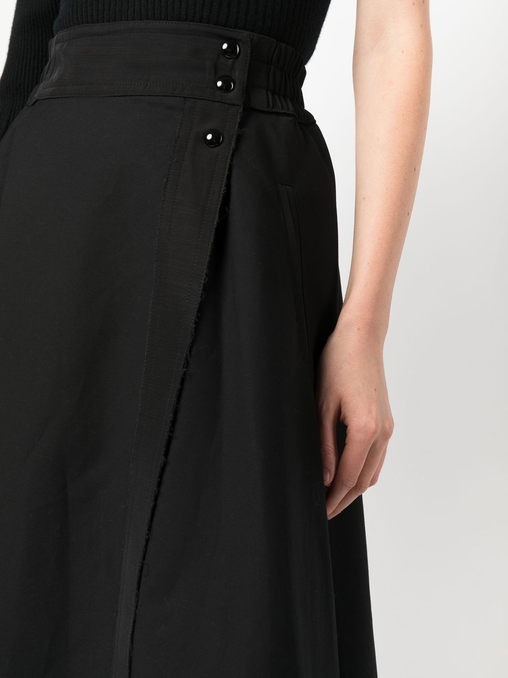 side-buttoned A-line skirt - 5