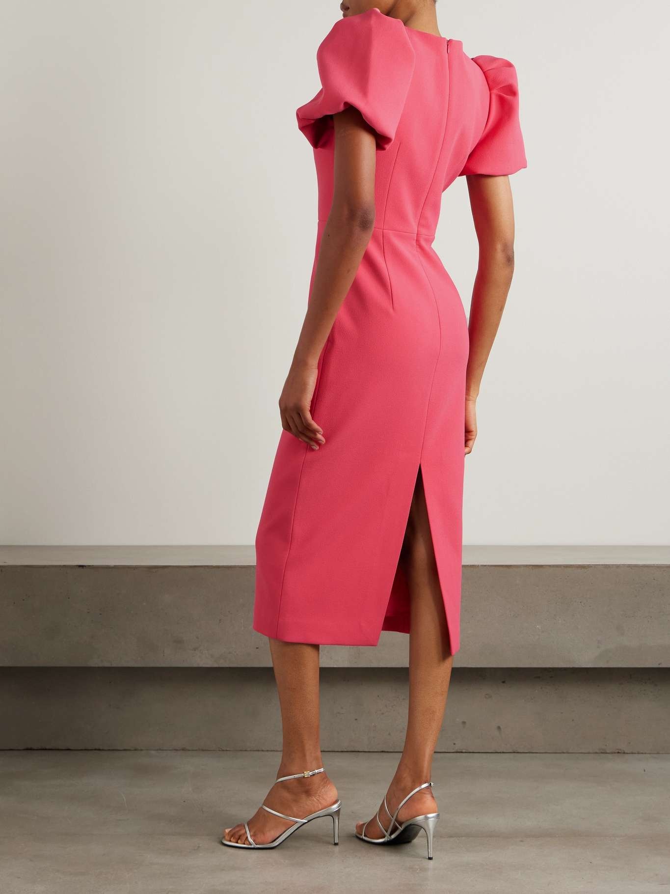 Posey cutout embellished cady midi dress Pink - 3