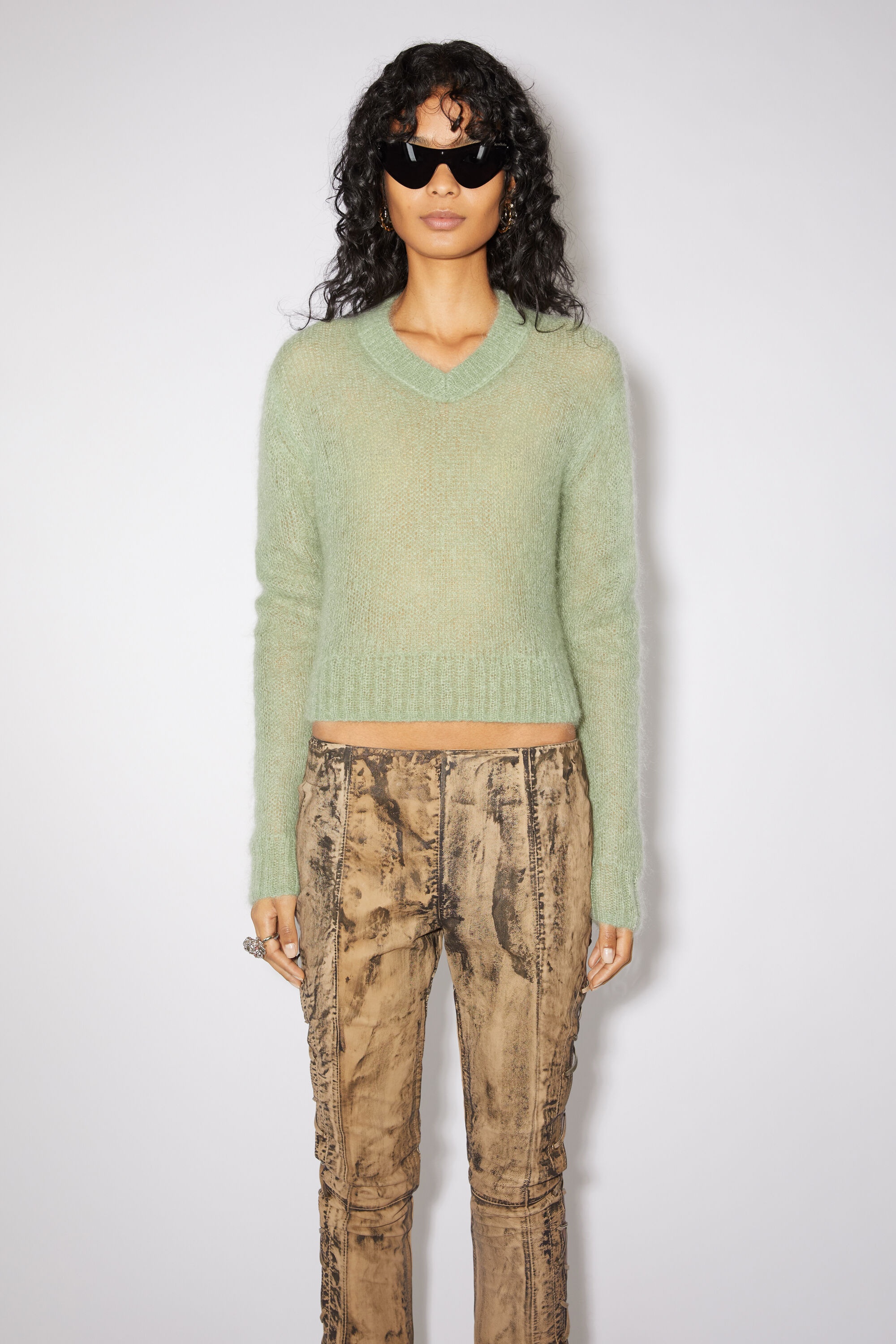 Mohair blend jumper - Sage green - 2