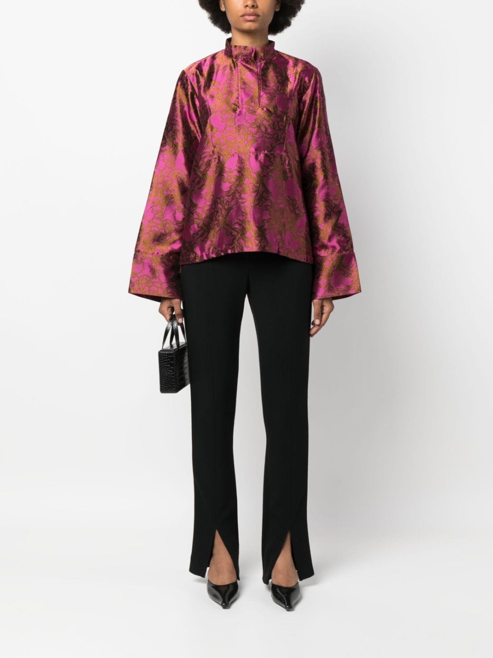 Paavo jacquard satin shirt - 2