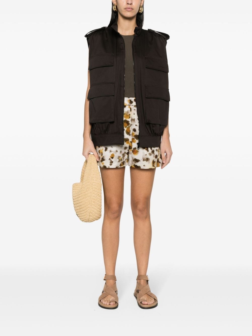 graphic-print poplin shorts - 2