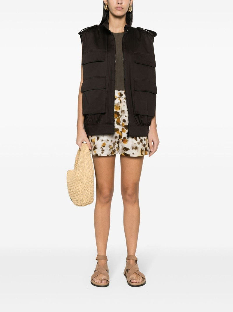 MSGM graphic-print poplin shorts outlook