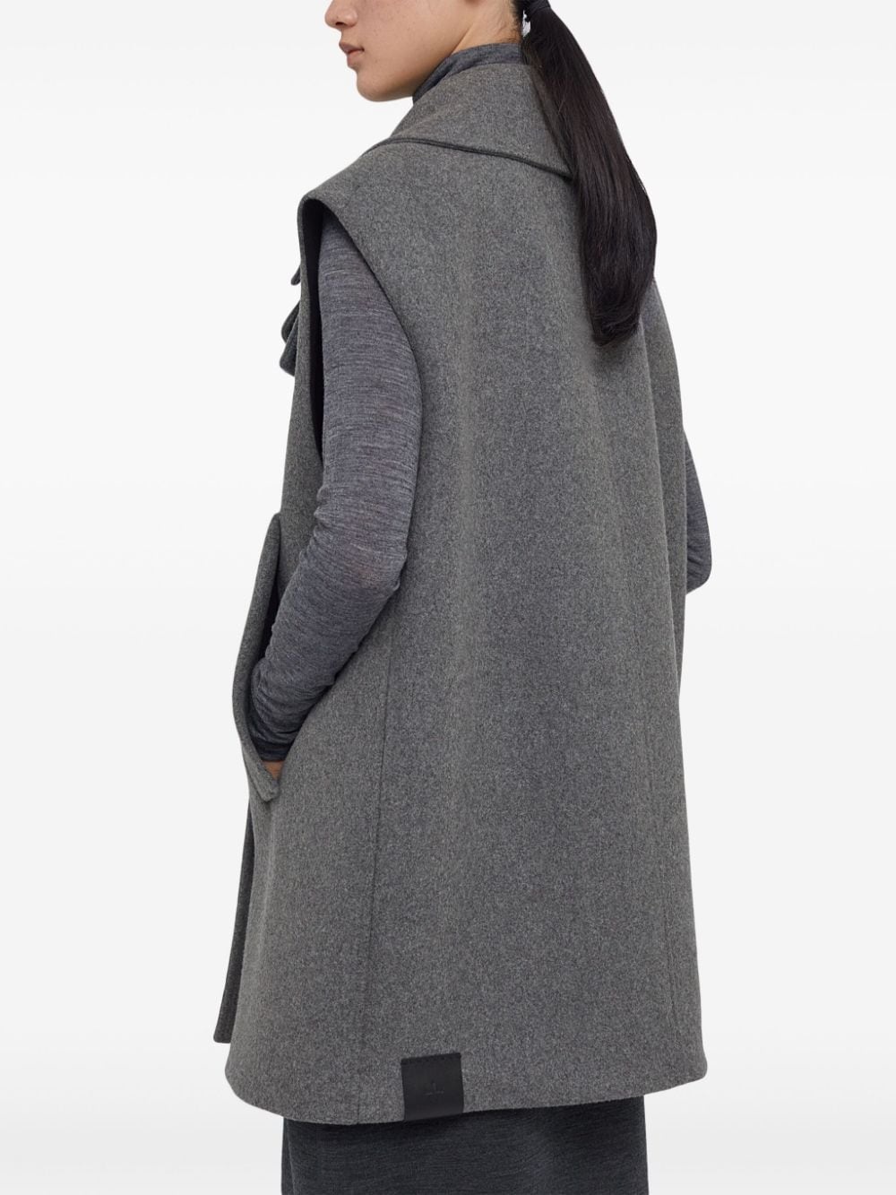 double-breasted wool vest - 6
