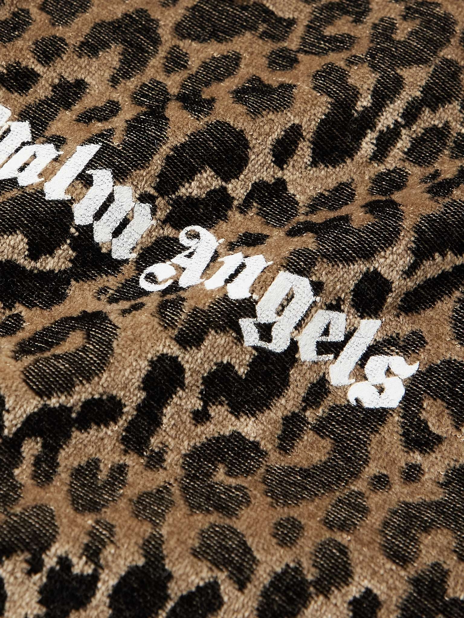 Logo-Print Striped Leopard-Print Velour Half-Zip Track Jacket - 3