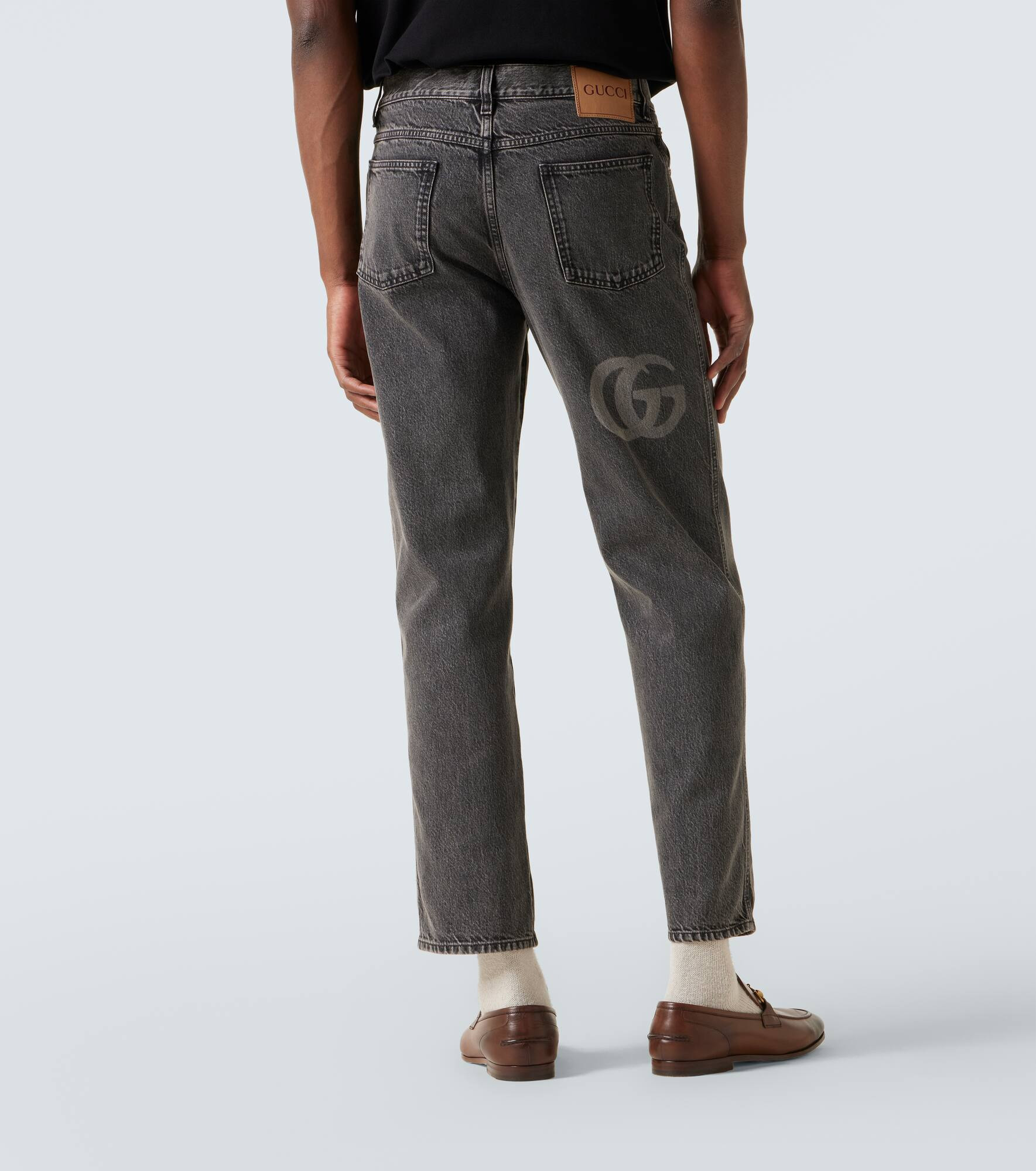 Double G cropped slim jeans - 4