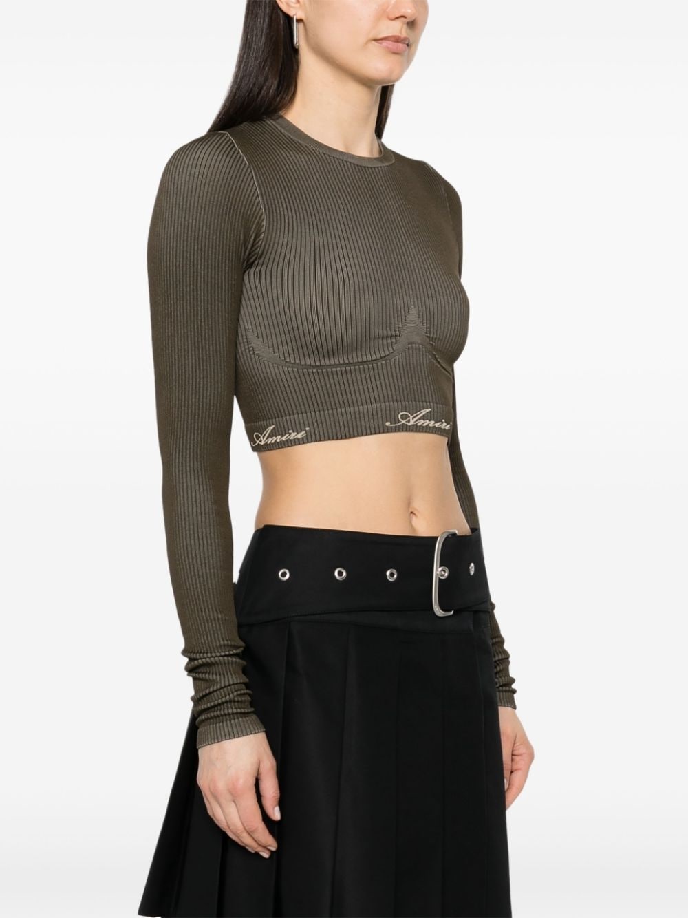 logo-waistband cropped top - 3