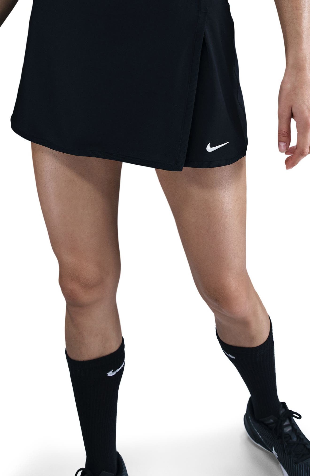 Nike Victory Dri-FIT Straight Tennis Skort in 010 Black/white at Nordstrom - 4