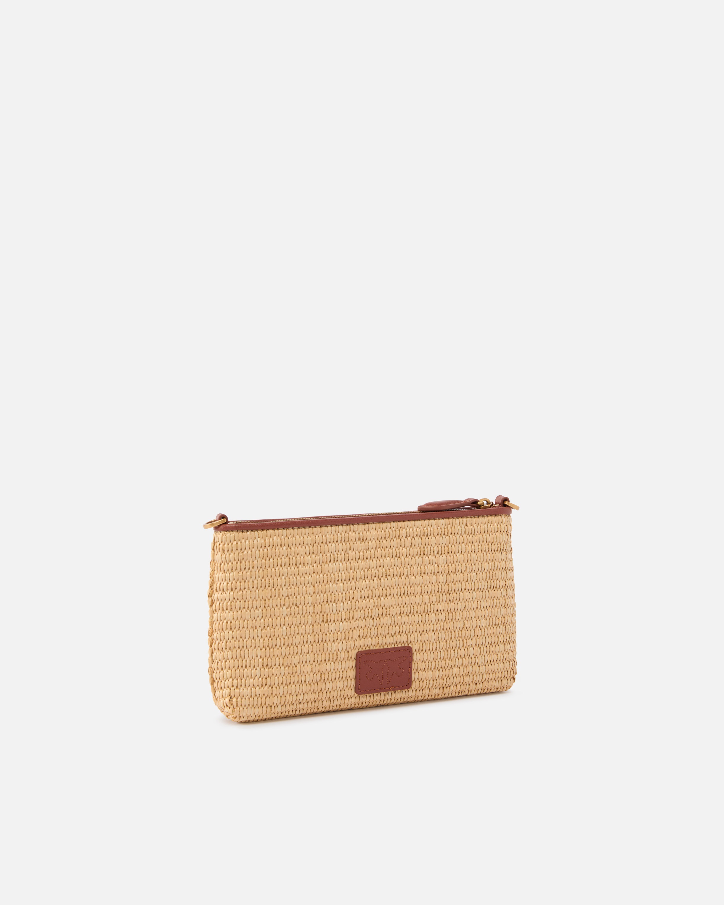 SMALL FLAT BAG IN CROCHETED RAFFIA WITH REMOVABLE SHOULDER STRAP - 2