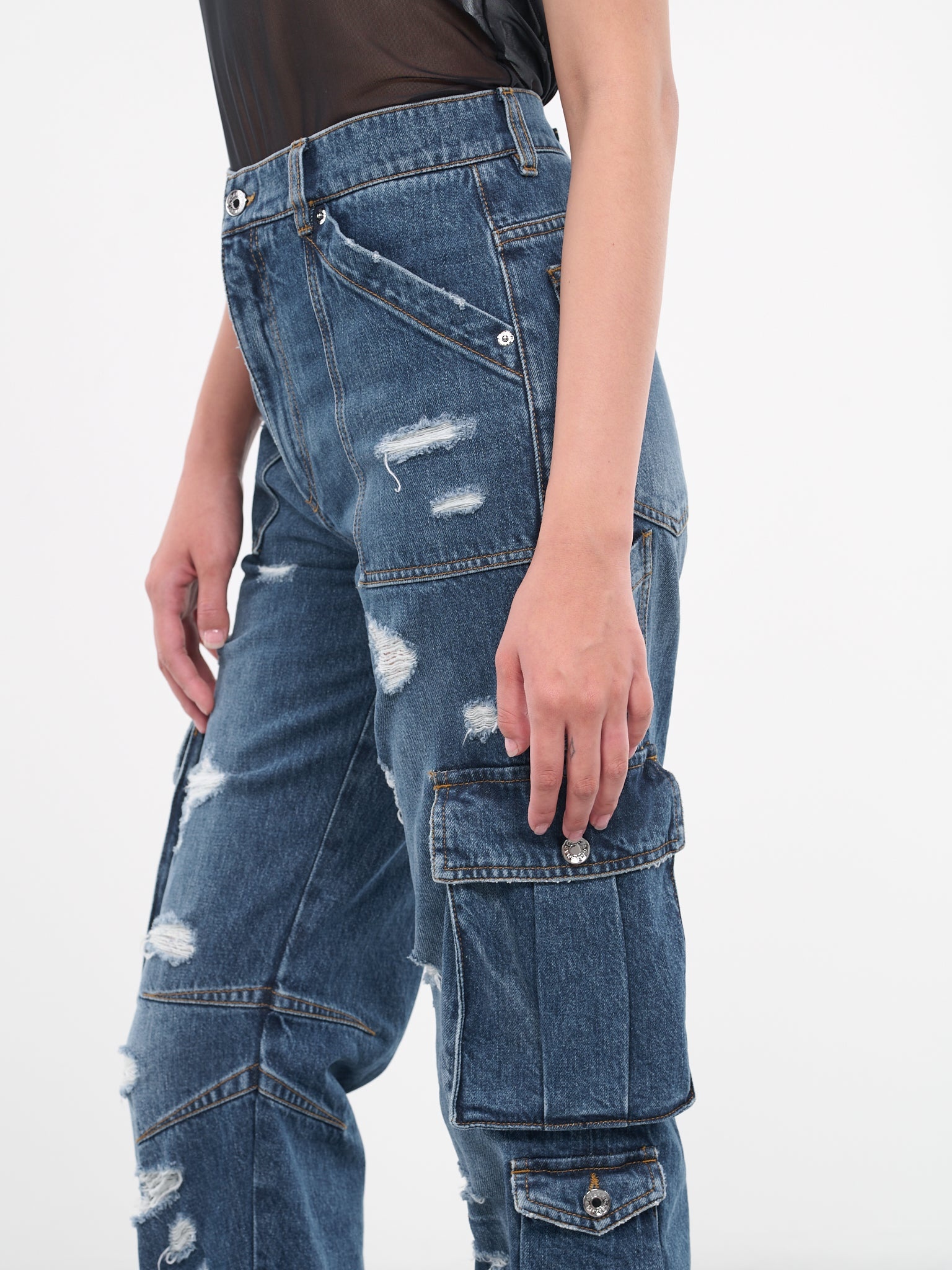 Cargo Denim Trousers - 5