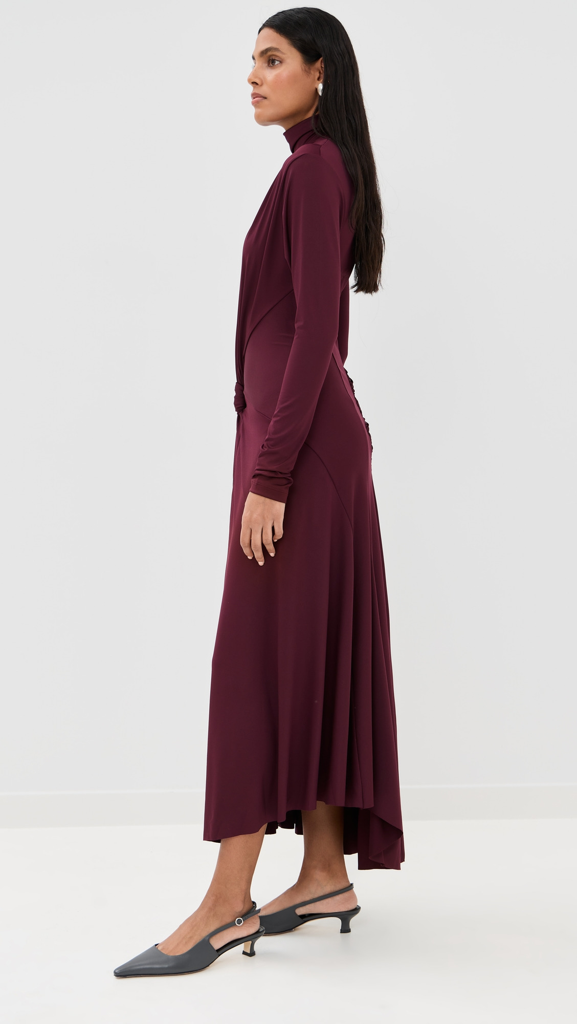 Twist Detail High Neck Dress - 3