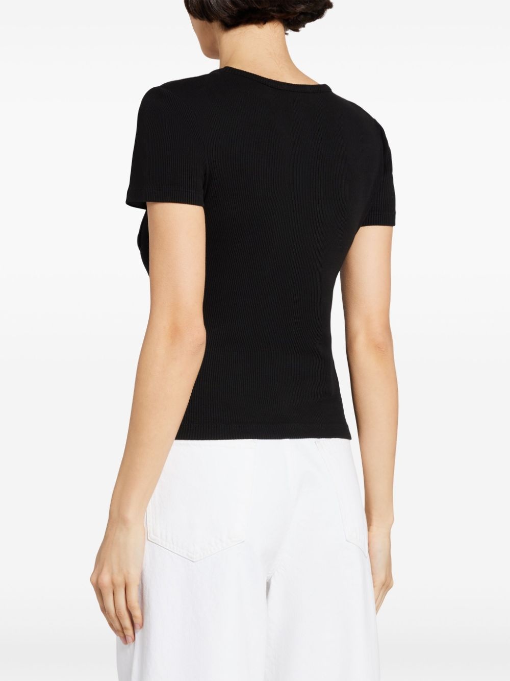 ribbed organic cotton-blend T-shirt - 4