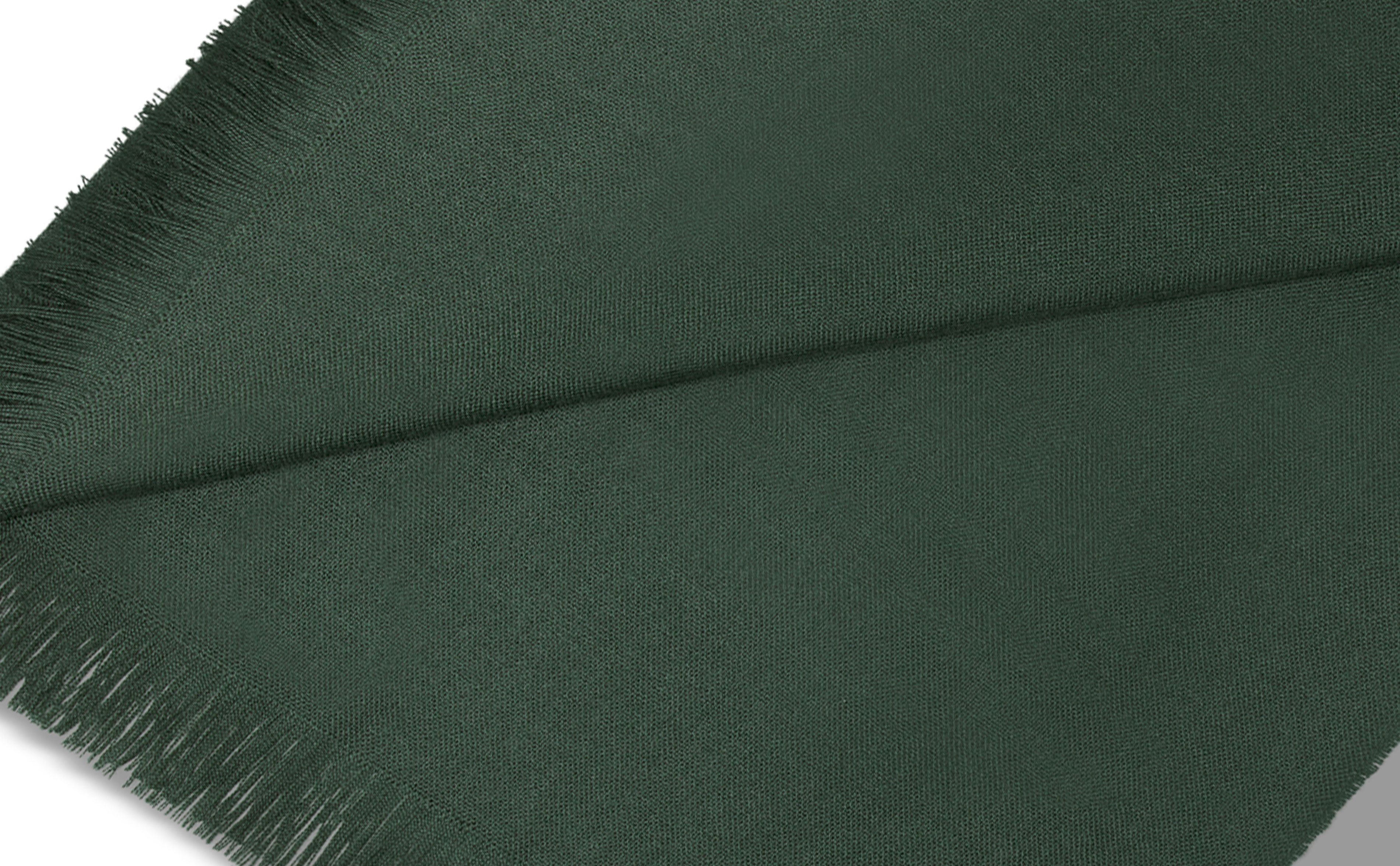 Dark Green Fine Cashmere Scarf - 3