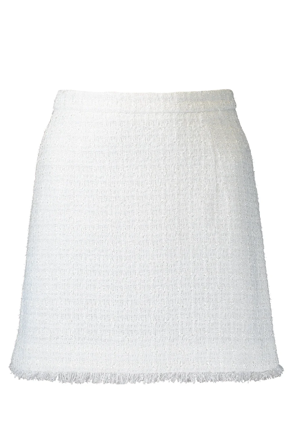 Fringed Tweed Mini Skirt - 1
