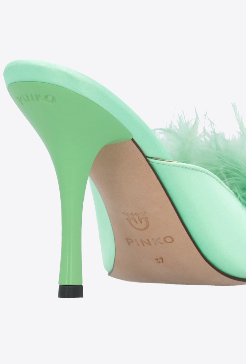 MULE SANDALS WITH FEATHERS 9