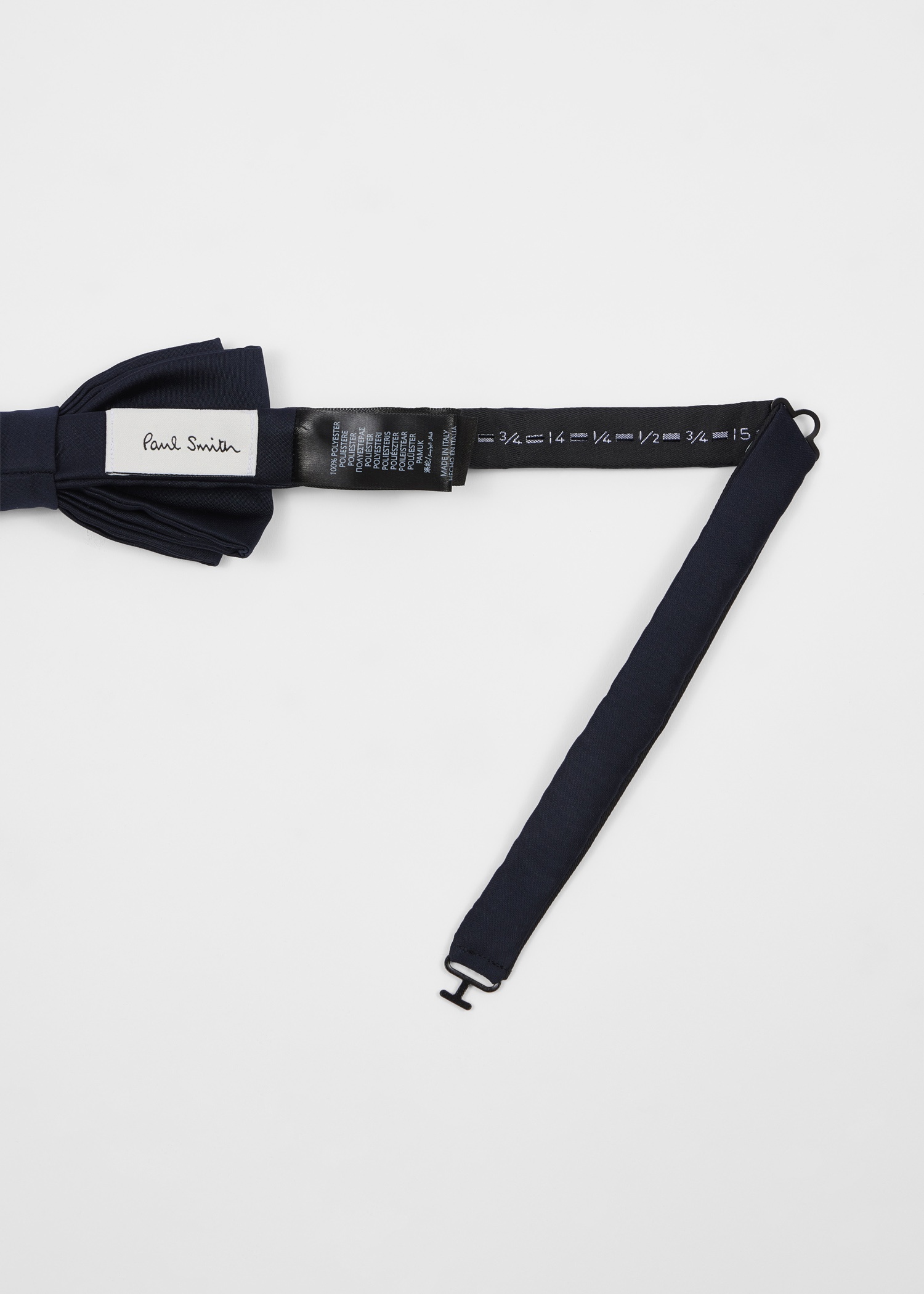 Navy Blue Pre-Tied Satin Bow Tie - 2
