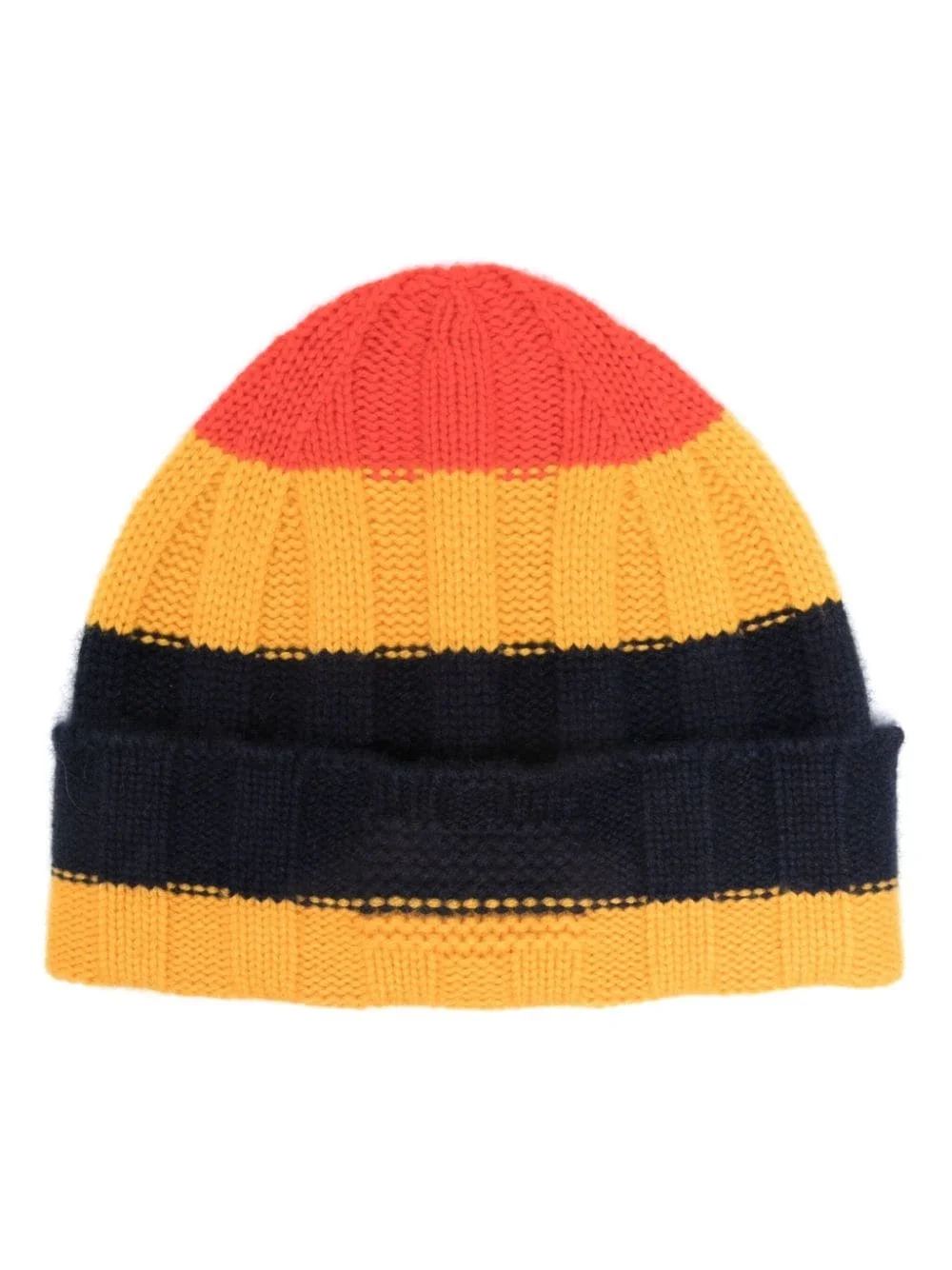 striped ribbed cashmere beanie - 1