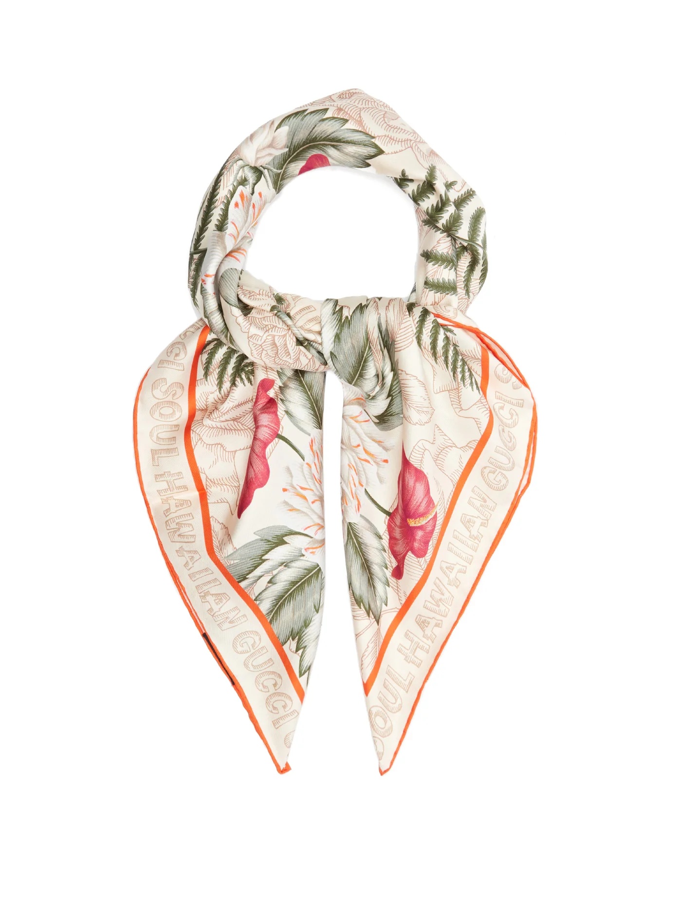 Hawaiian-print silk scarf - 1