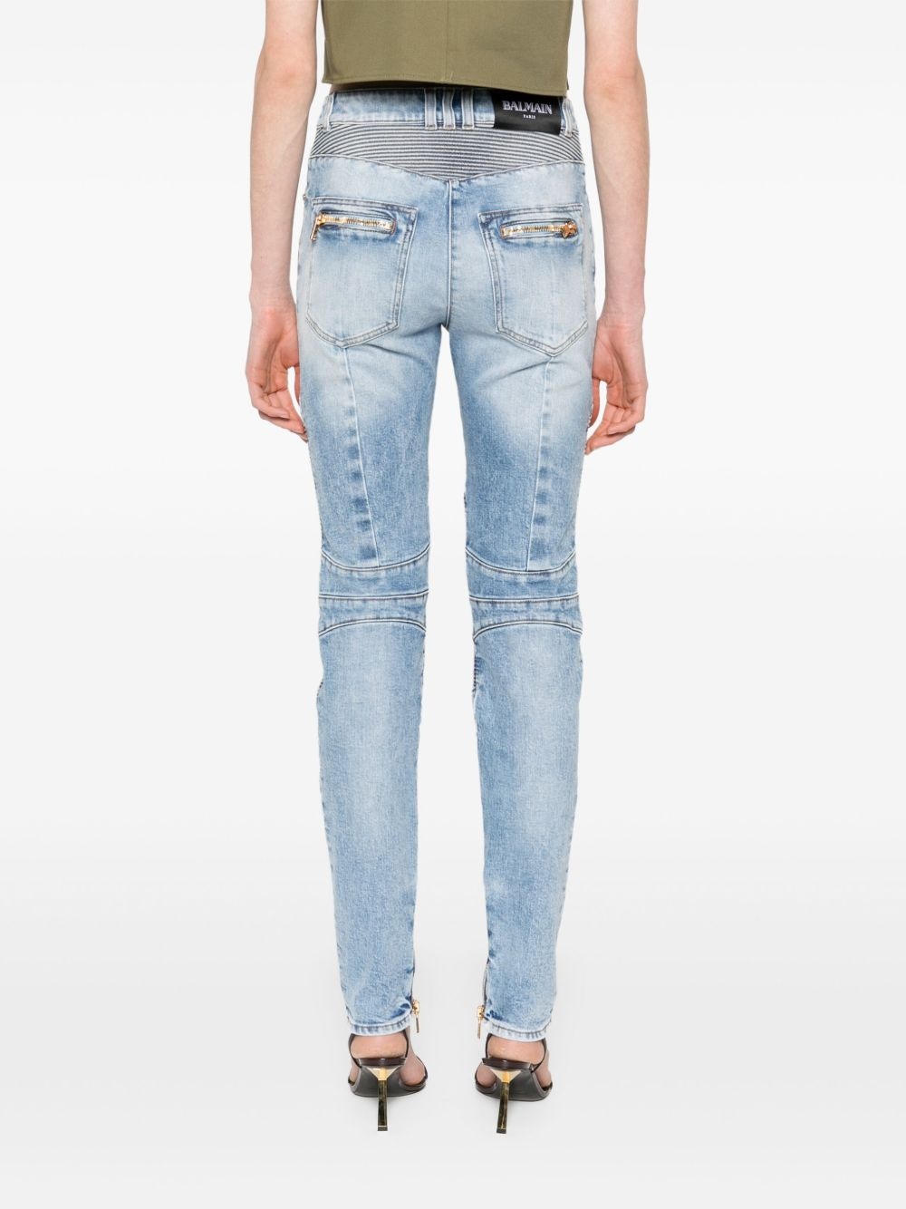 panelled jeans - 4