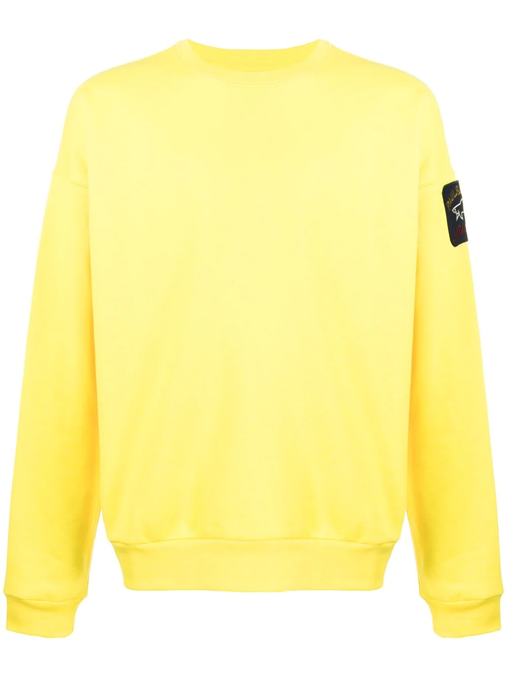 crew neck logo patch sweater - 1