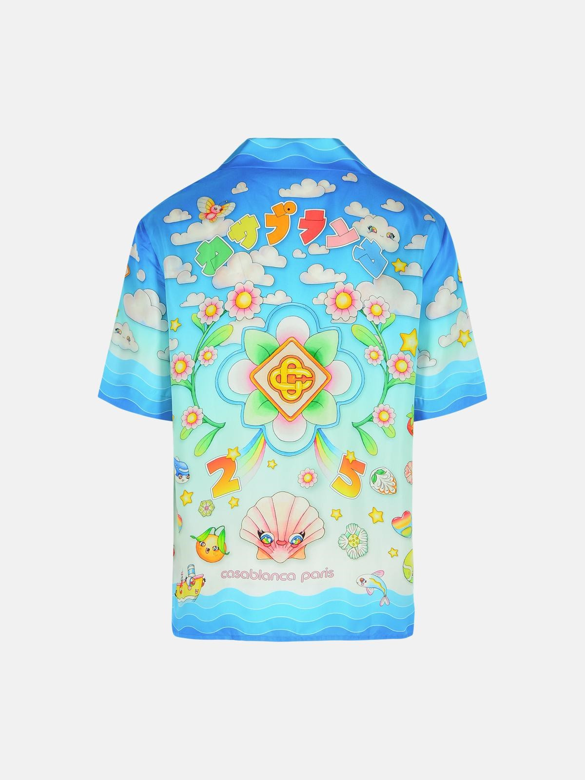 'KAWAII' LIGHT BLUE SILK SHIRT - 3