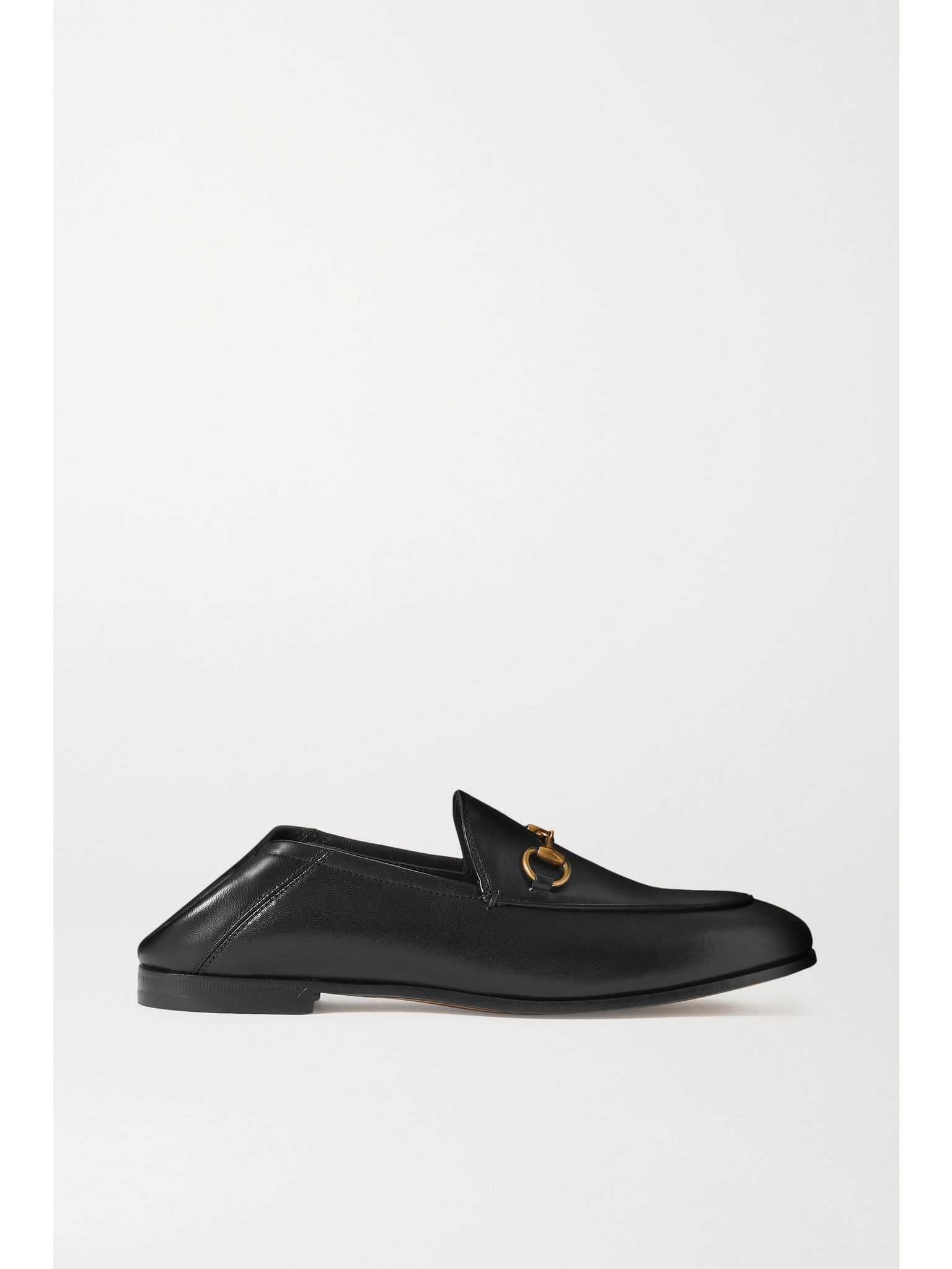 Brixton horsebit-detailed leather collapsible-heel loafers Black - 5