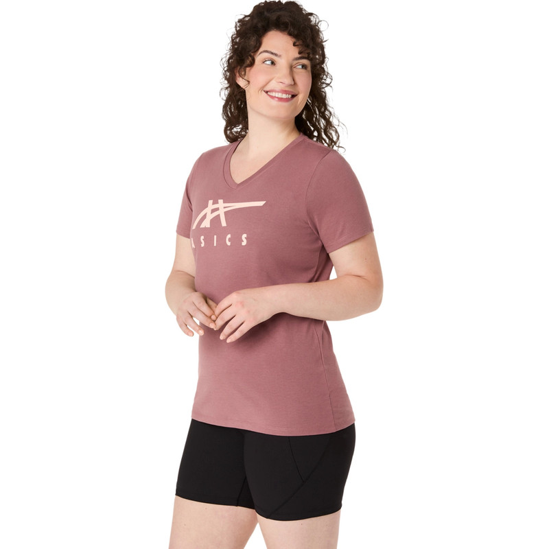 WOMEN'S ASICS STRIPES V-NECK 3