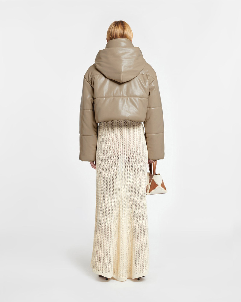 Cropped Okobor™ Alt-Leather Puffer Jacket 4