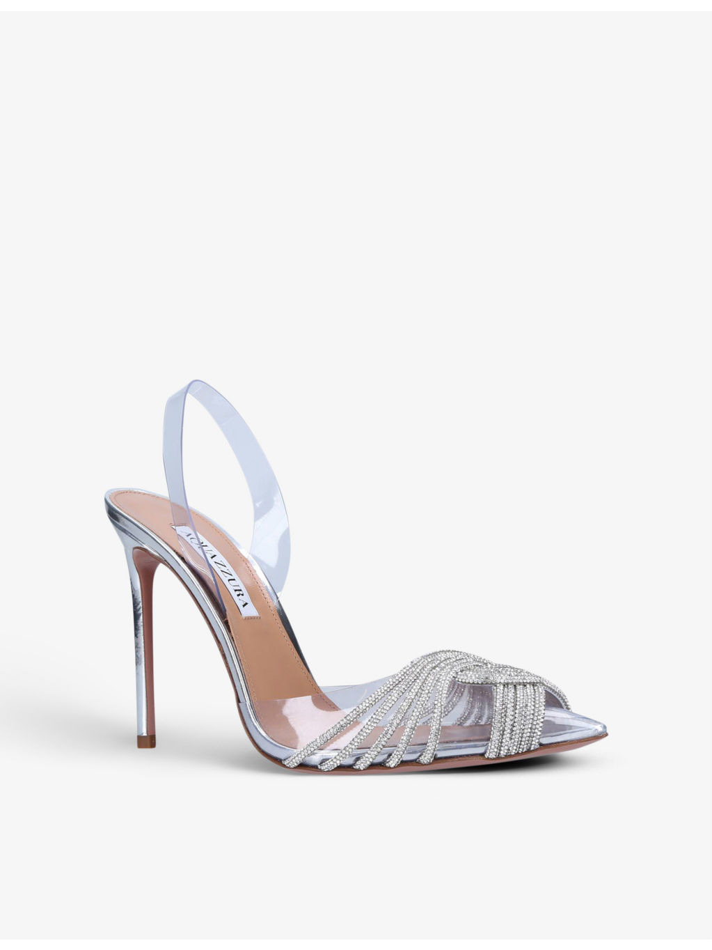 Gatsby crystal-embellished leather and PVC slingback courts - 3