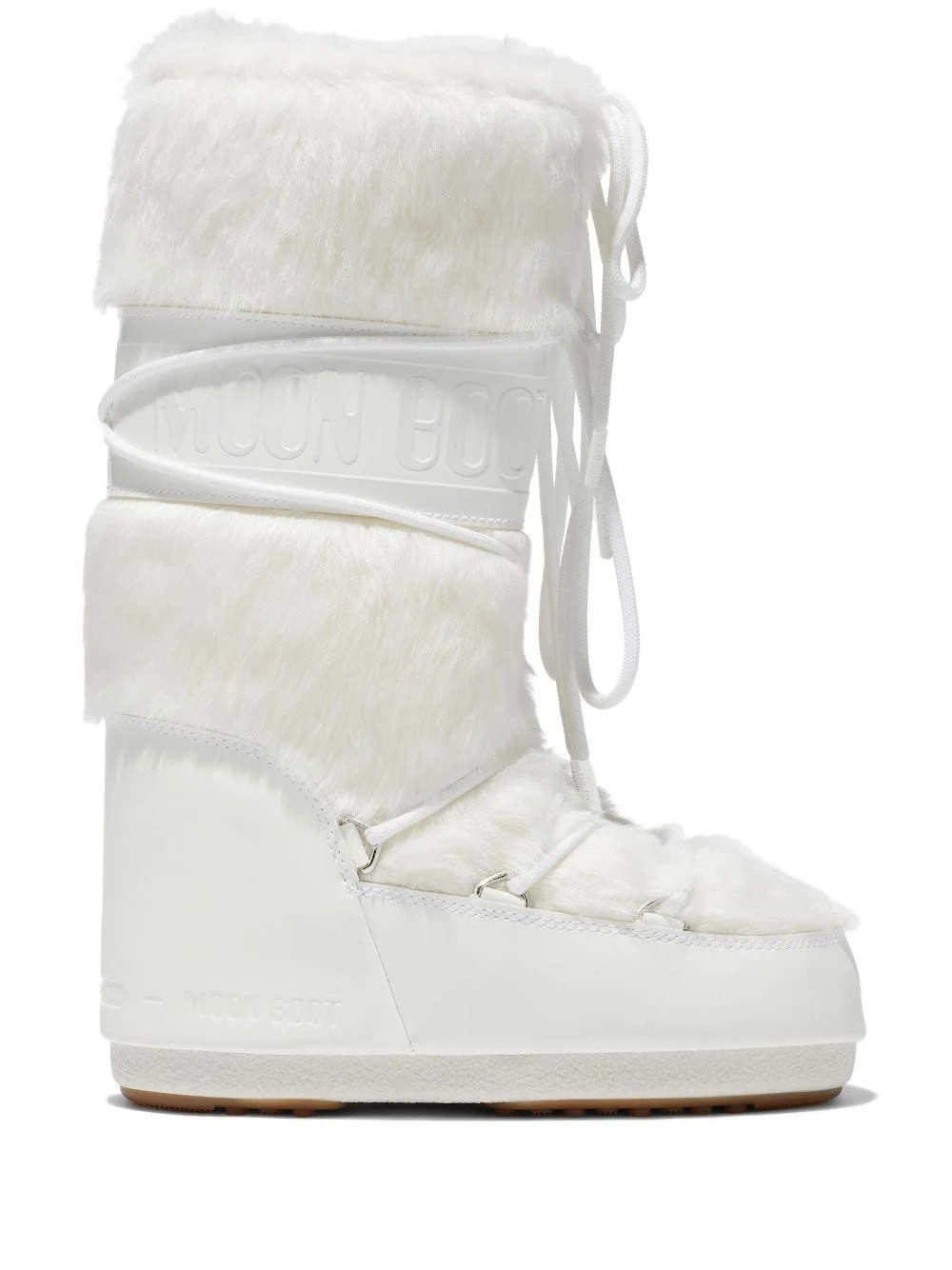 faux-fur lace-up sneakers - 1