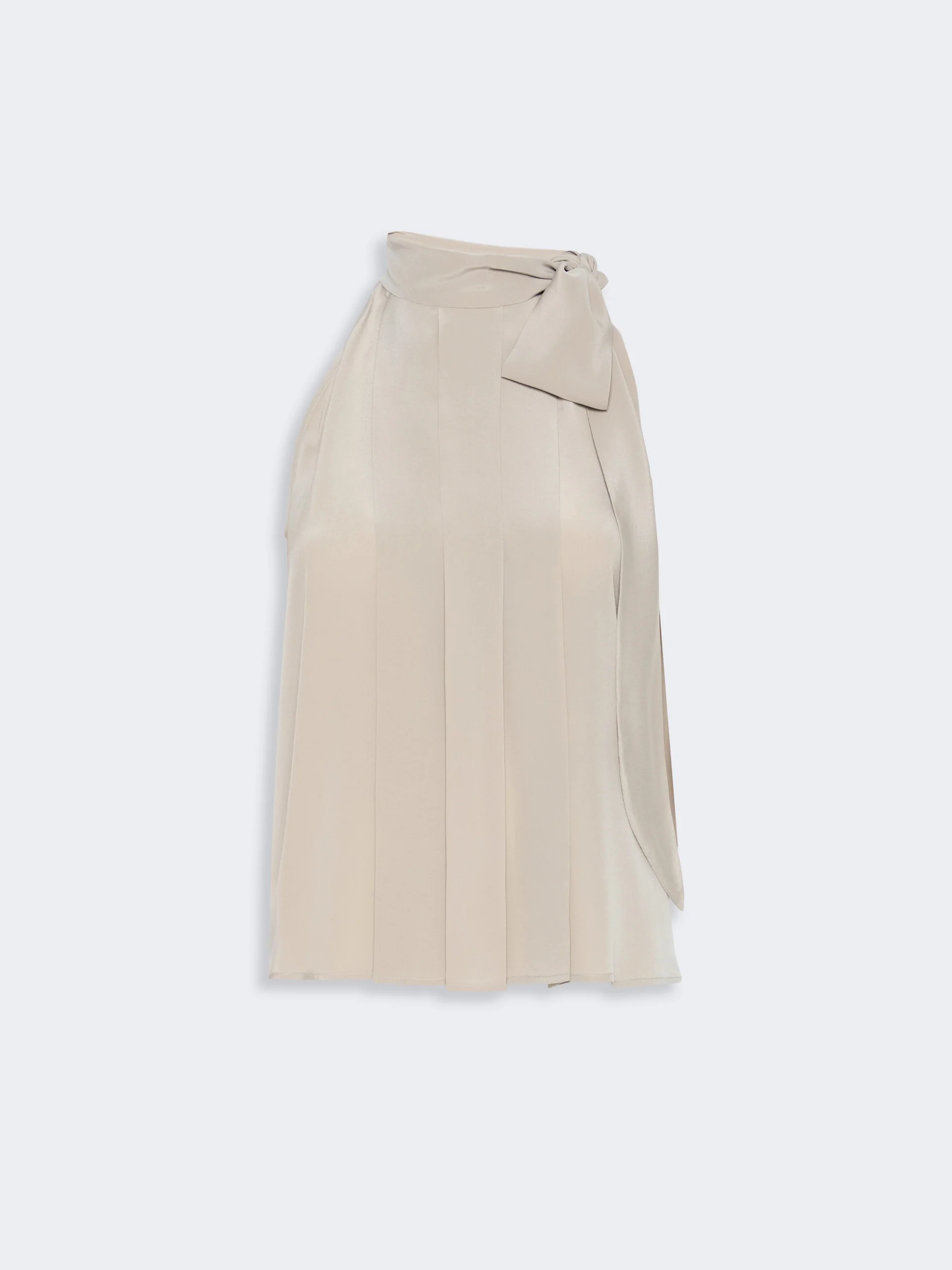 FUNE Sleeveless crepe de chine top - STONE - 1