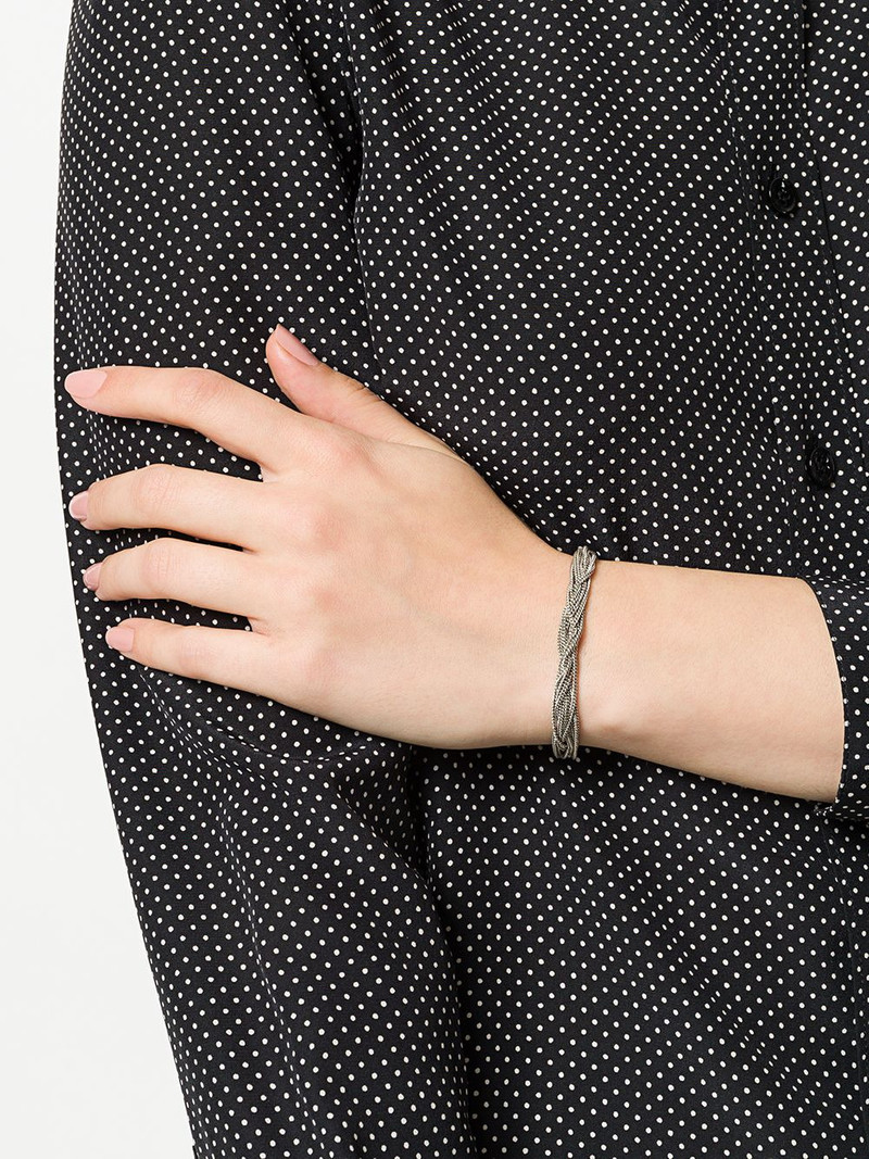 SAINT LAURENT Loulou twisted chains bracelet outlook