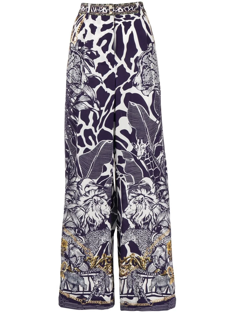 graphic-print wide-leg trousers - 1