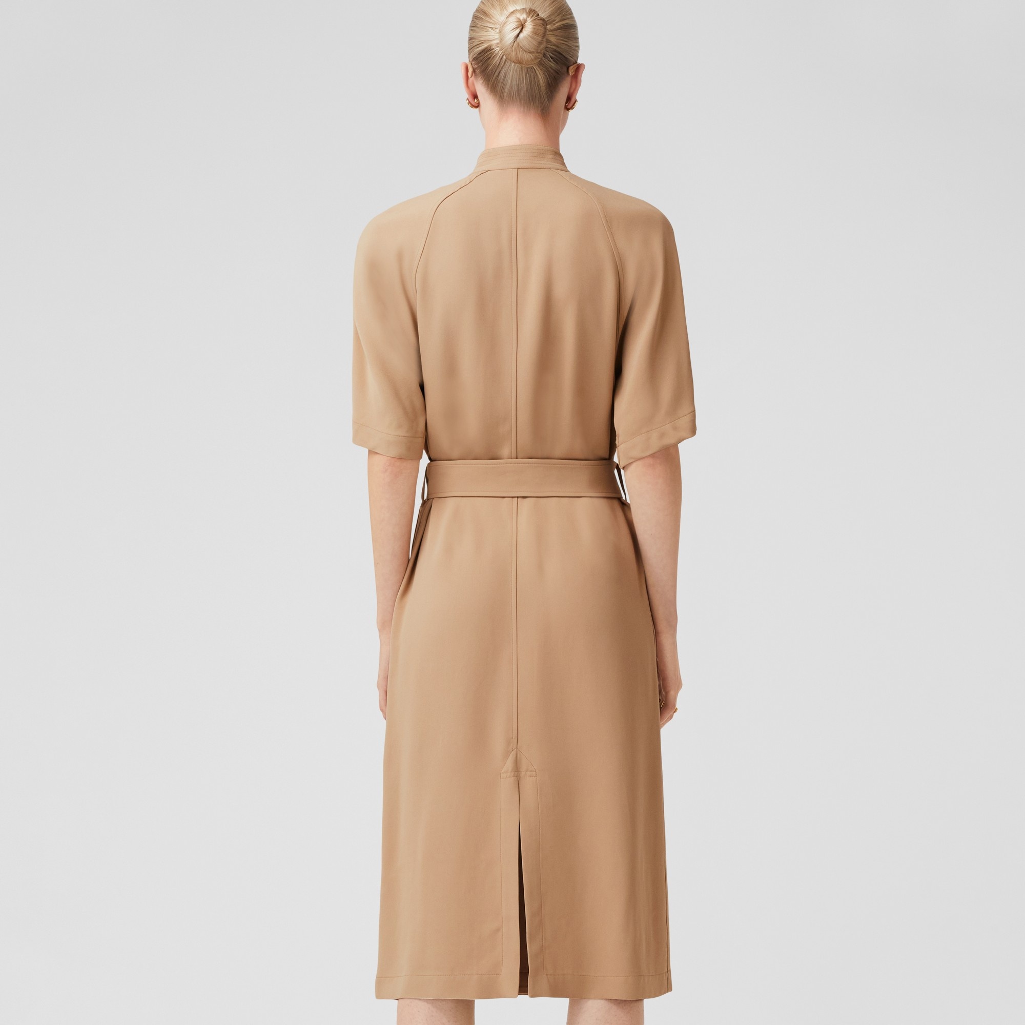 Burberry Short-sleeve Viscose Cady Trench Dress | REVERSIBLE