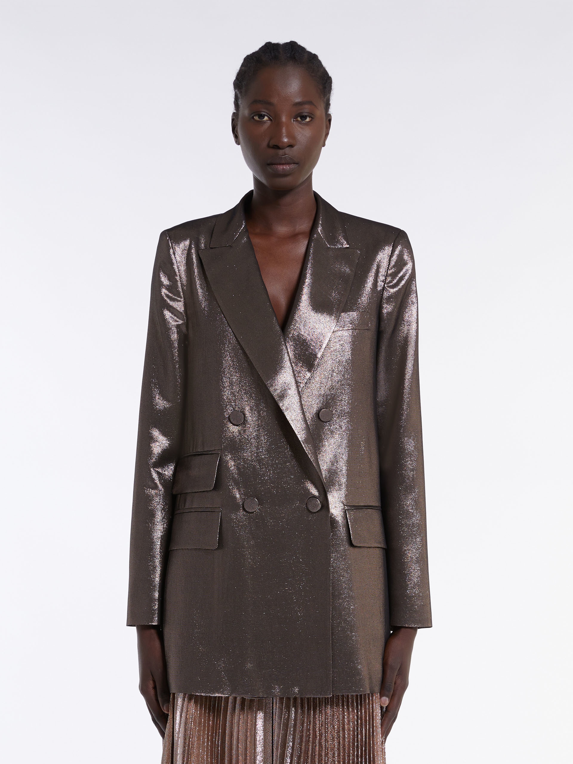 EDRO Lamé silk charmeuse jacket - 3