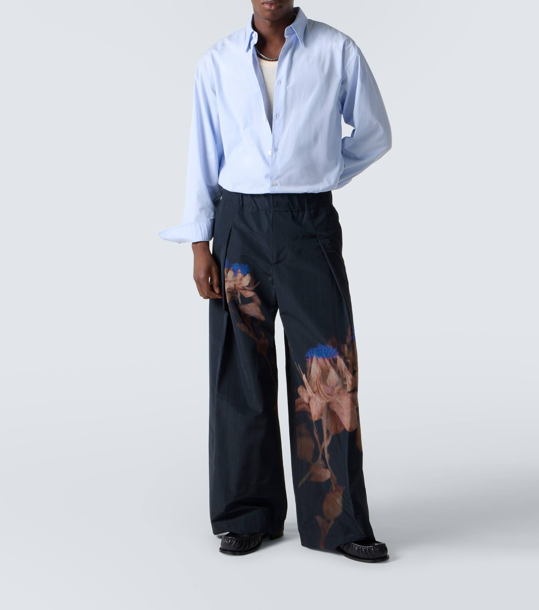 Pilan floral wool-blend taffeta wide-leg pants - 2