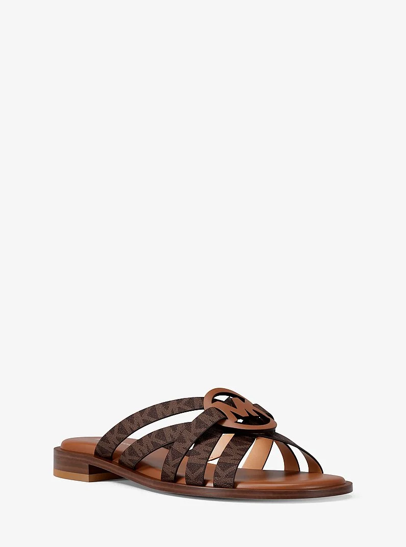 Erika Signature Logo and Leather Sandal - 1