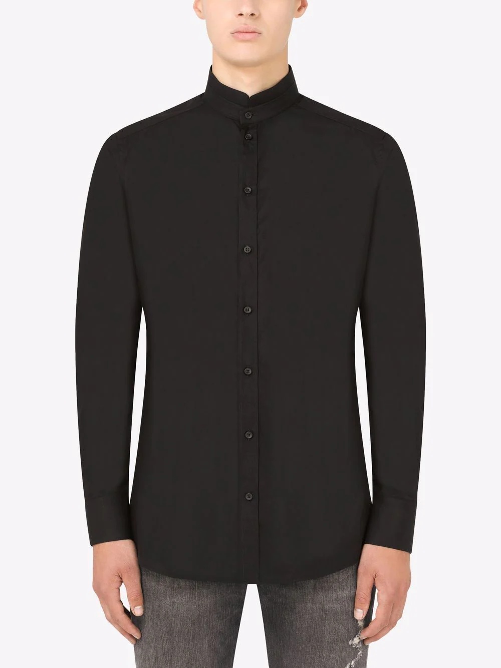 band-collar shirt - 3